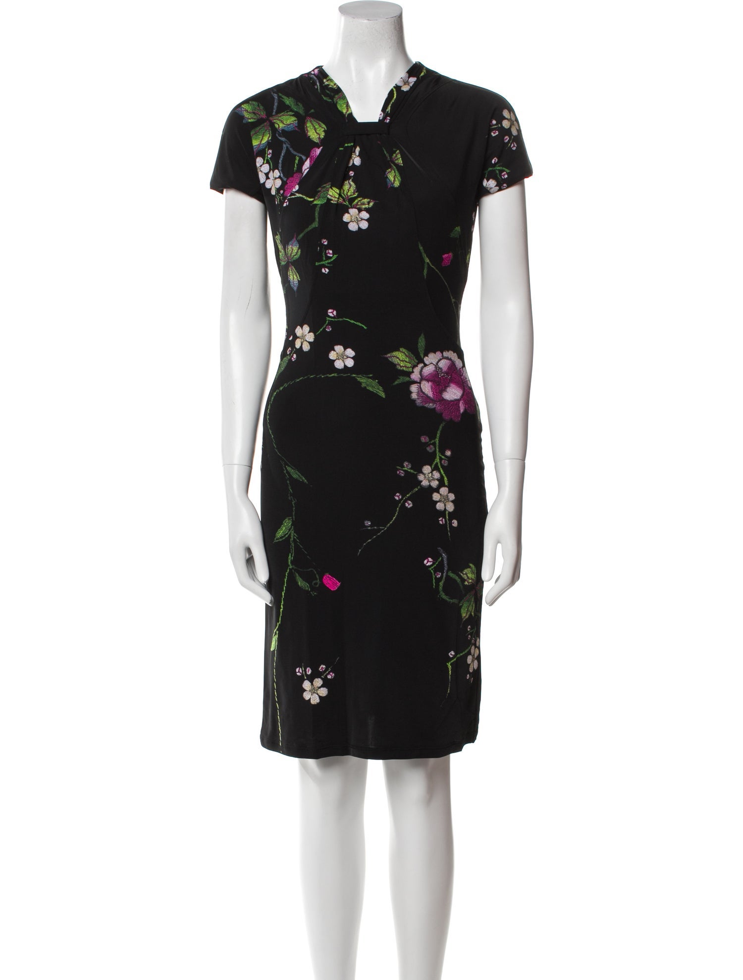 Roberto Cavalli Floral Print Knee-Length Dress