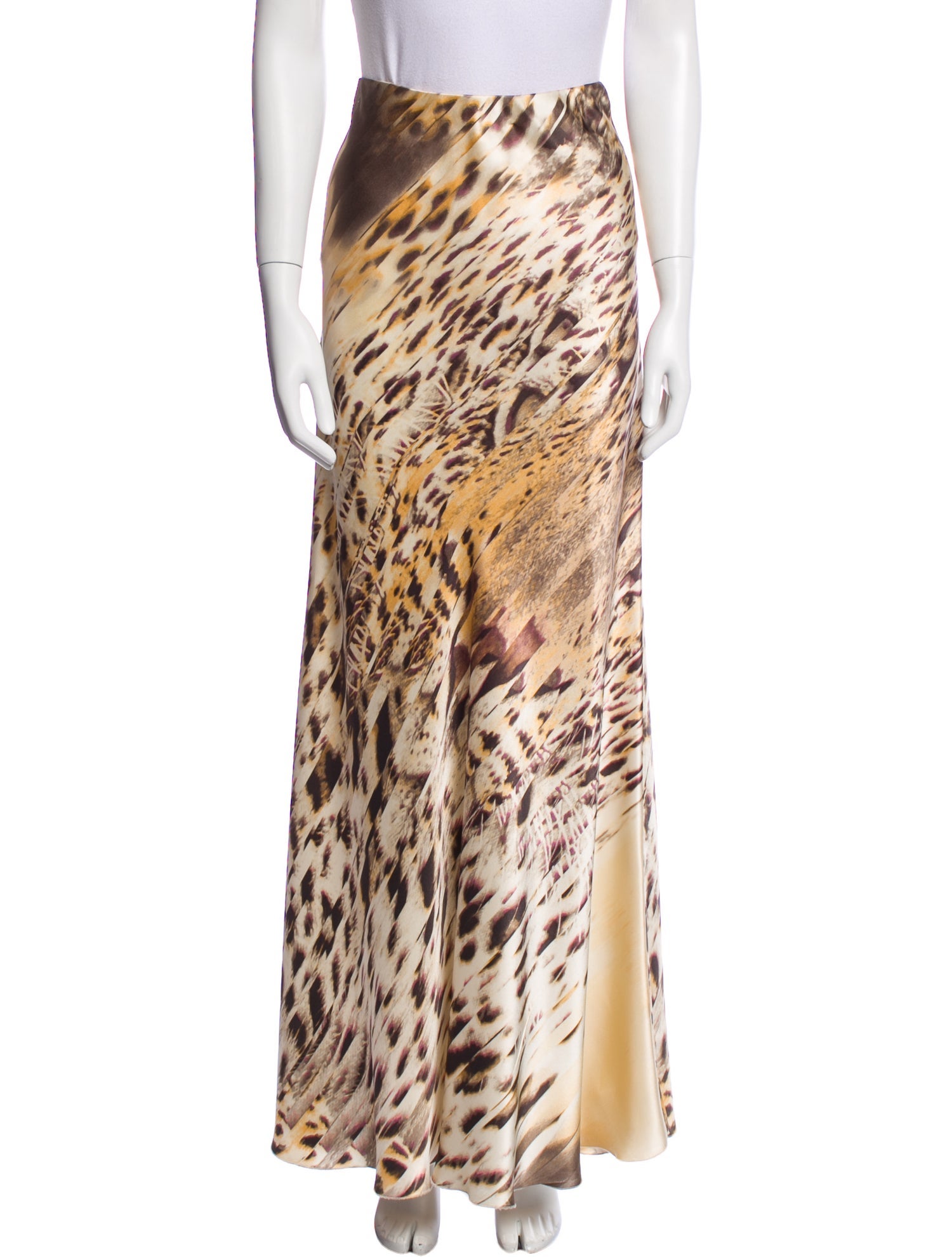 Roberto Cavalli Silk Long Skirt