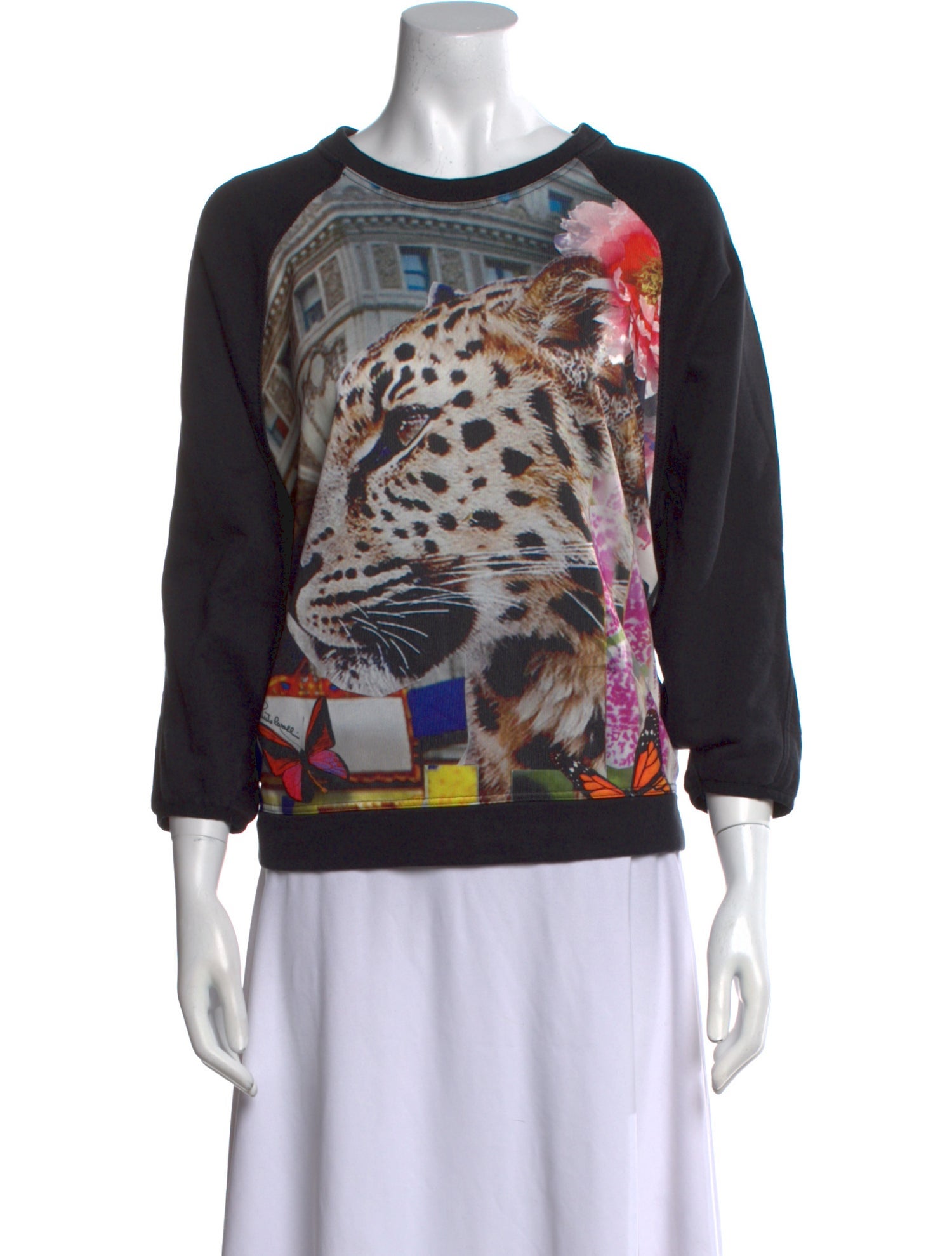 Roberto Cavalli Graphic Print Bateau Neckline Sweatshirt