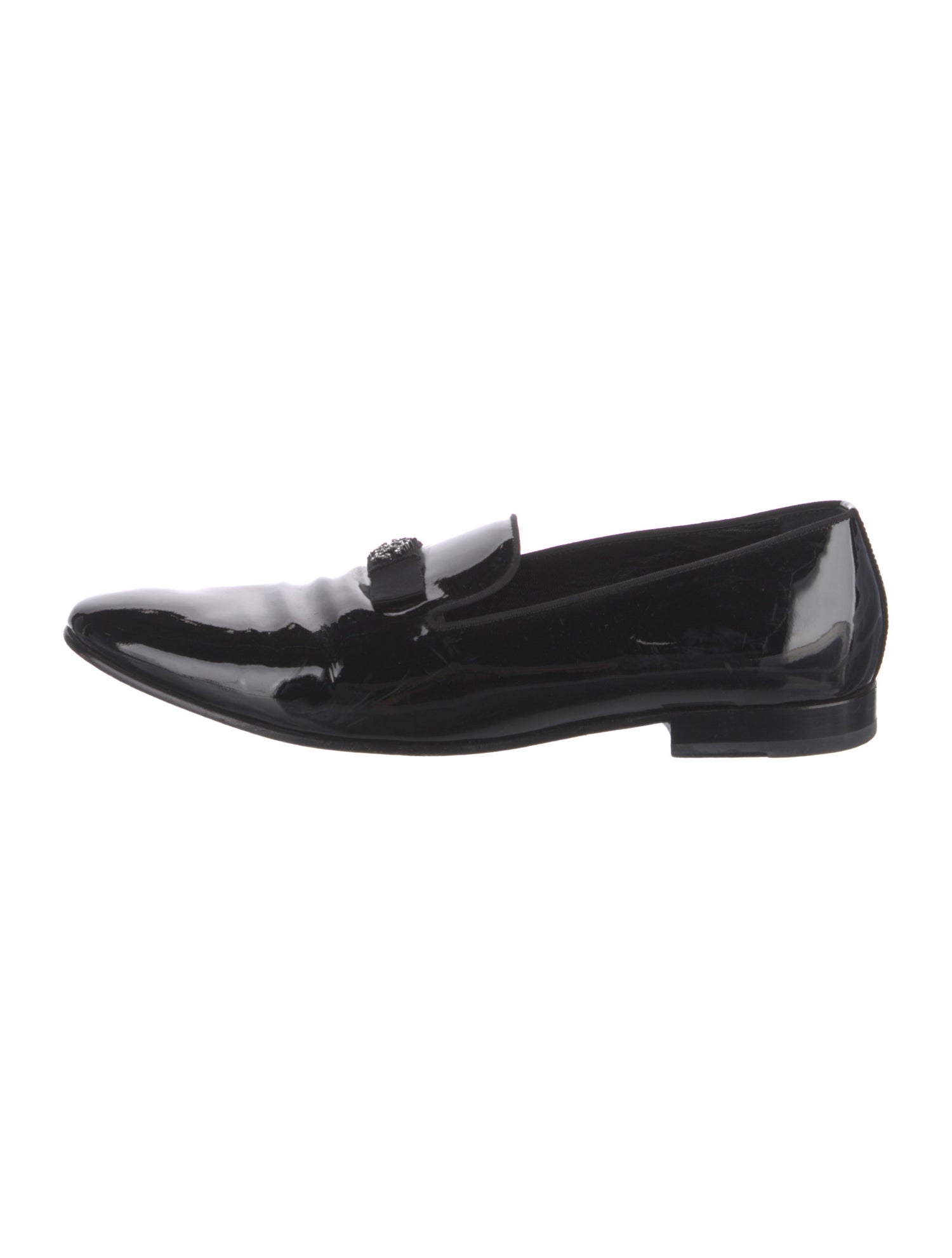 Roberto Cavalli Patent Leather Crystal Embellishments Loafers