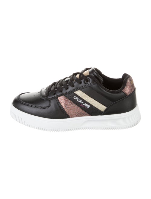 Roberto Cavalli Leather Colorblock Pattern Sneakers