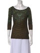 Roberto Cavalli Animal Print Bateau Neckline T-Shirt