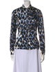 Roberto Cavalli Silk Animal Print Button-Up Top