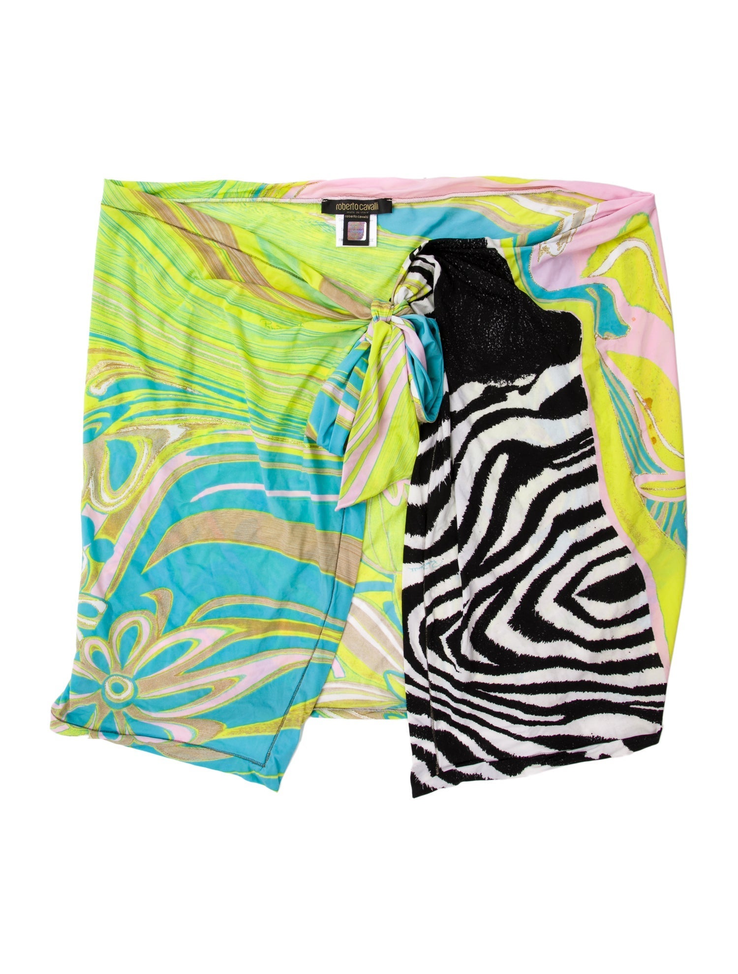 Roberto Cavalli Striped Glitter Accents Cover-Up