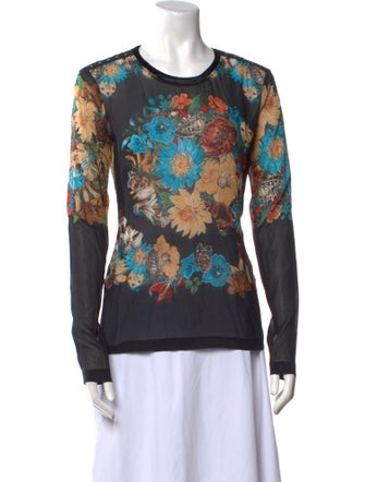 Roberto Cavalli Silk Floral Print Sweatshirt
