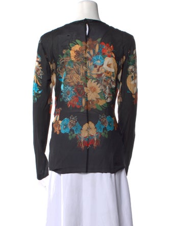 Roberto Cavalli Silk Floral Print Sweatshirt