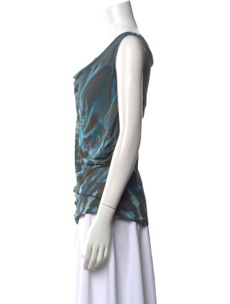 Roberto Cavalli Printed Cowl Neck Top