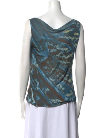 Roberto Cavalli Printed Cowl Neck Top
