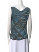 Roberto Cavalli Printed Cowl Neck Top