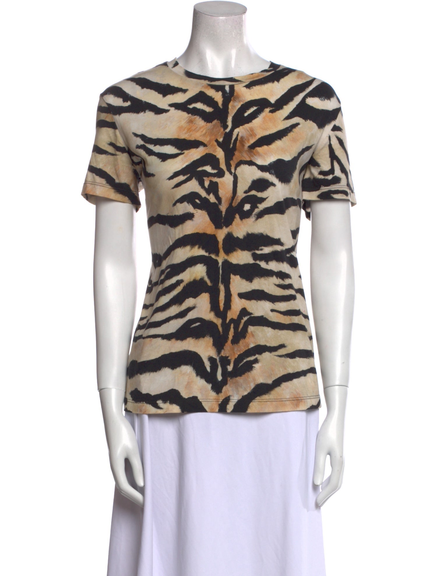 Roberto Cavalli Animal Print Bateau Neckline T-Shirt