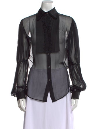 Roberto Cavalli Long Sleeve Button-Up Top