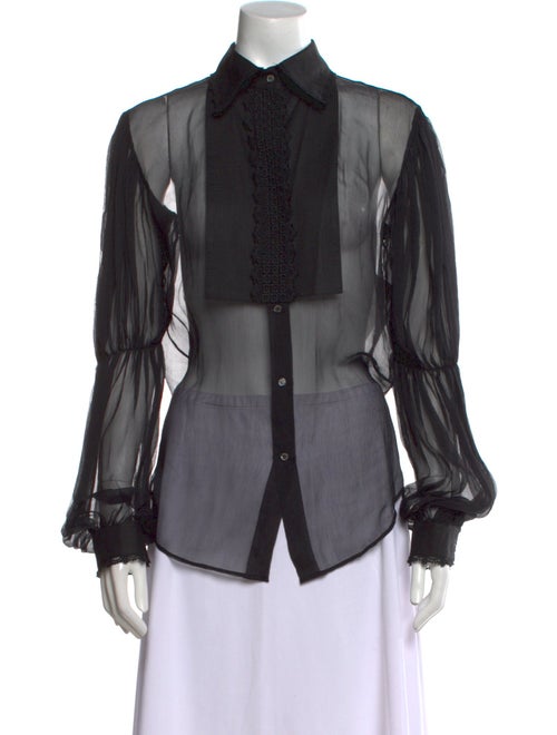 Roberto Cavalli Long Sleeve Button-Up Top