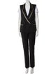 Roberto Cavalli Virgin Wool Beaded Accents Pant Set