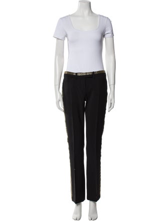 Roberto Cavalli Virgin Wool Beaded Accents Pant Set