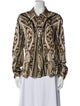 Roberto Cavalli Silk Printed Button-Up Top