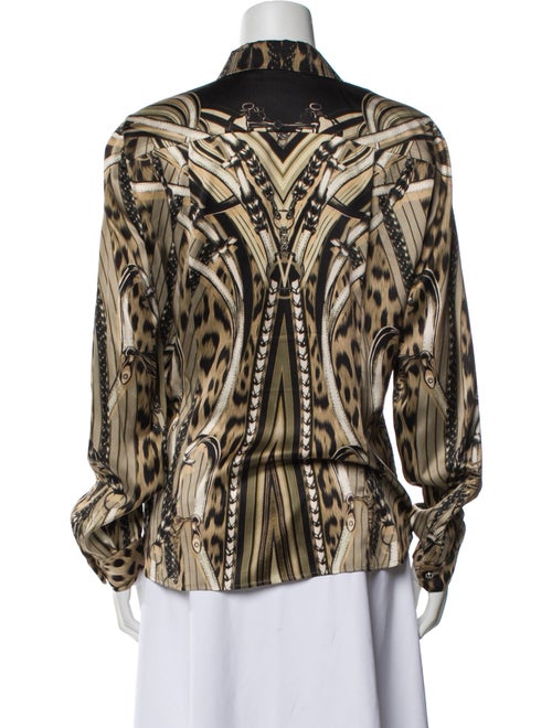 Roberto Cavalli Silk Printed Button-Up Top