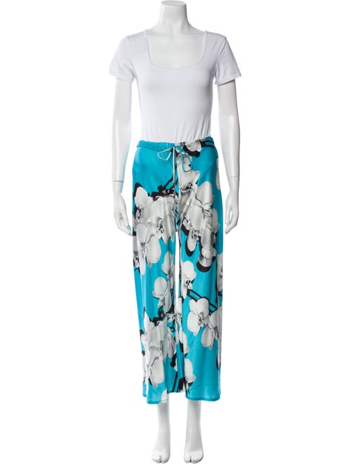 Roberto Cavalli Silk Floral Print Pant Set
