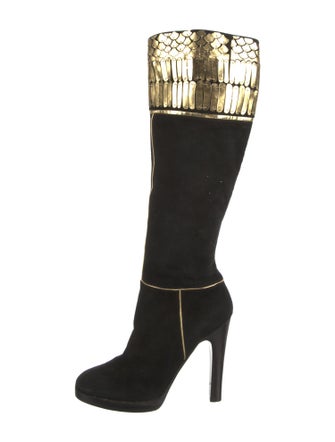Roberto Cavalli Suede Patterned Boots