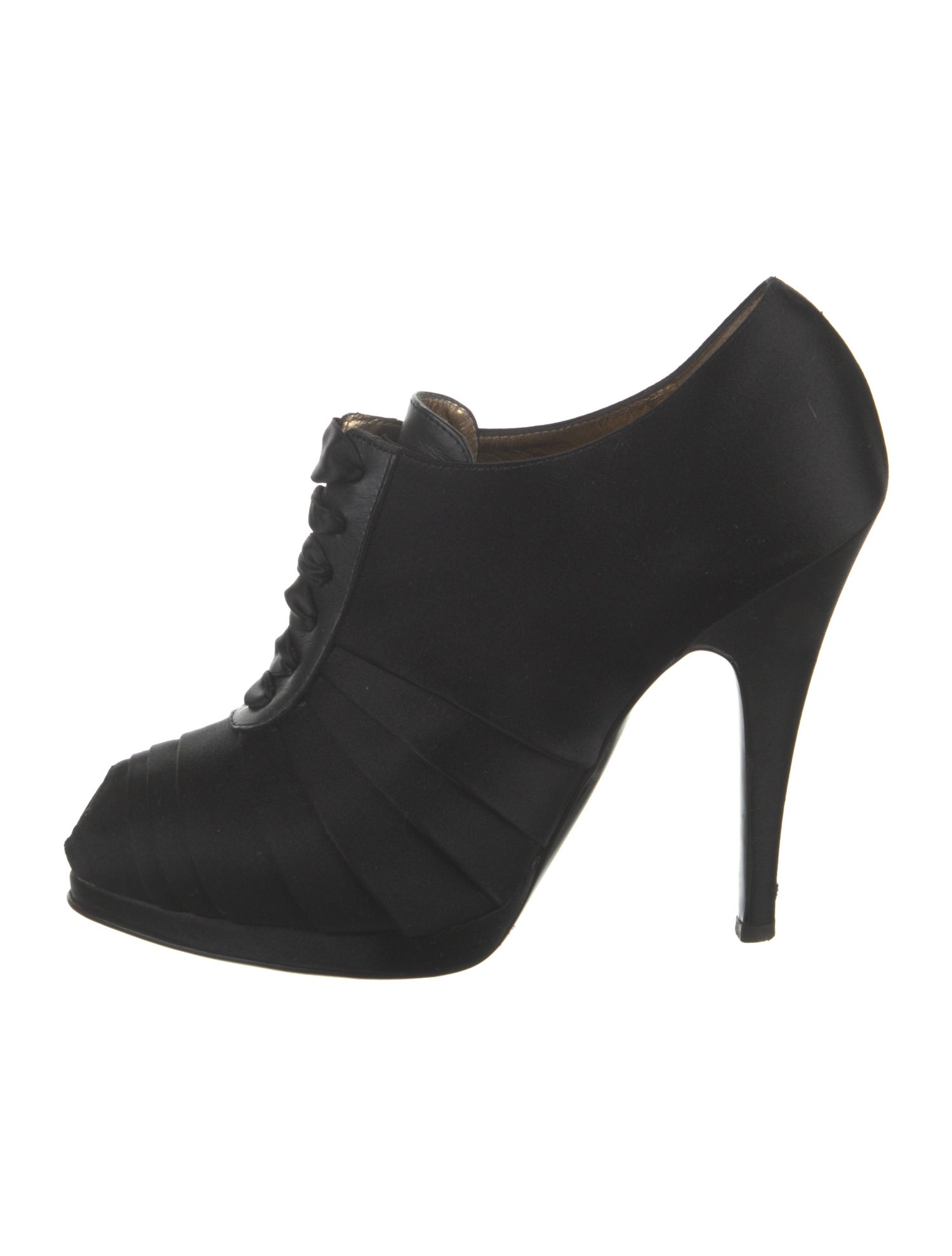 Roberto Cavalli Satin Pleated Accents Pumps