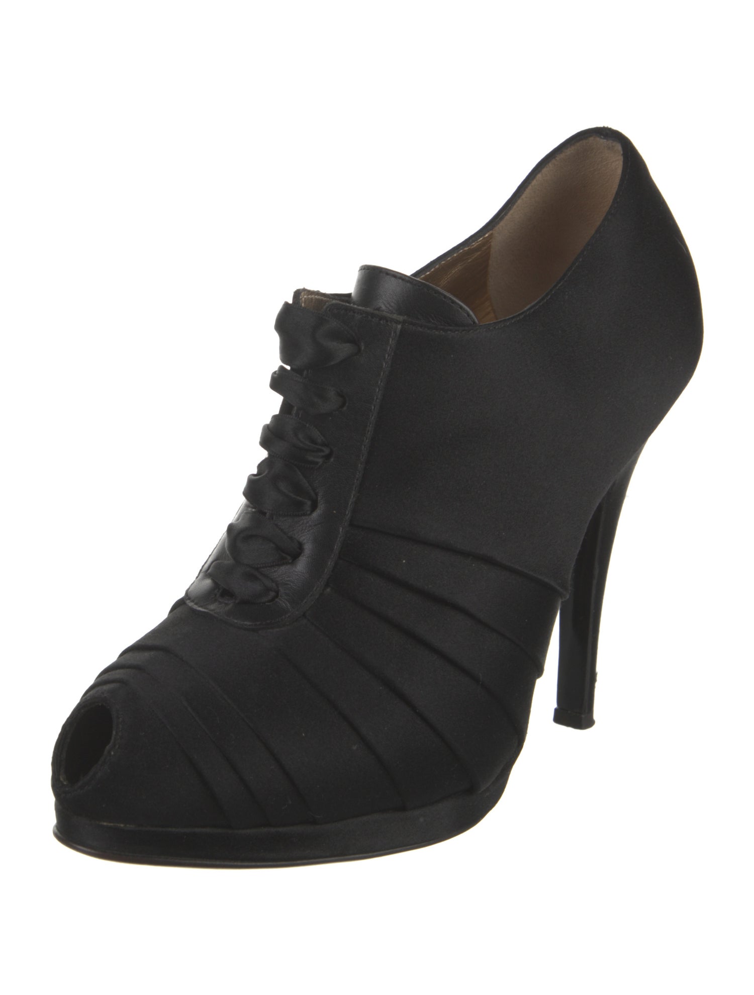 Roberto Cavalli Satin Pleated Accents Pumps