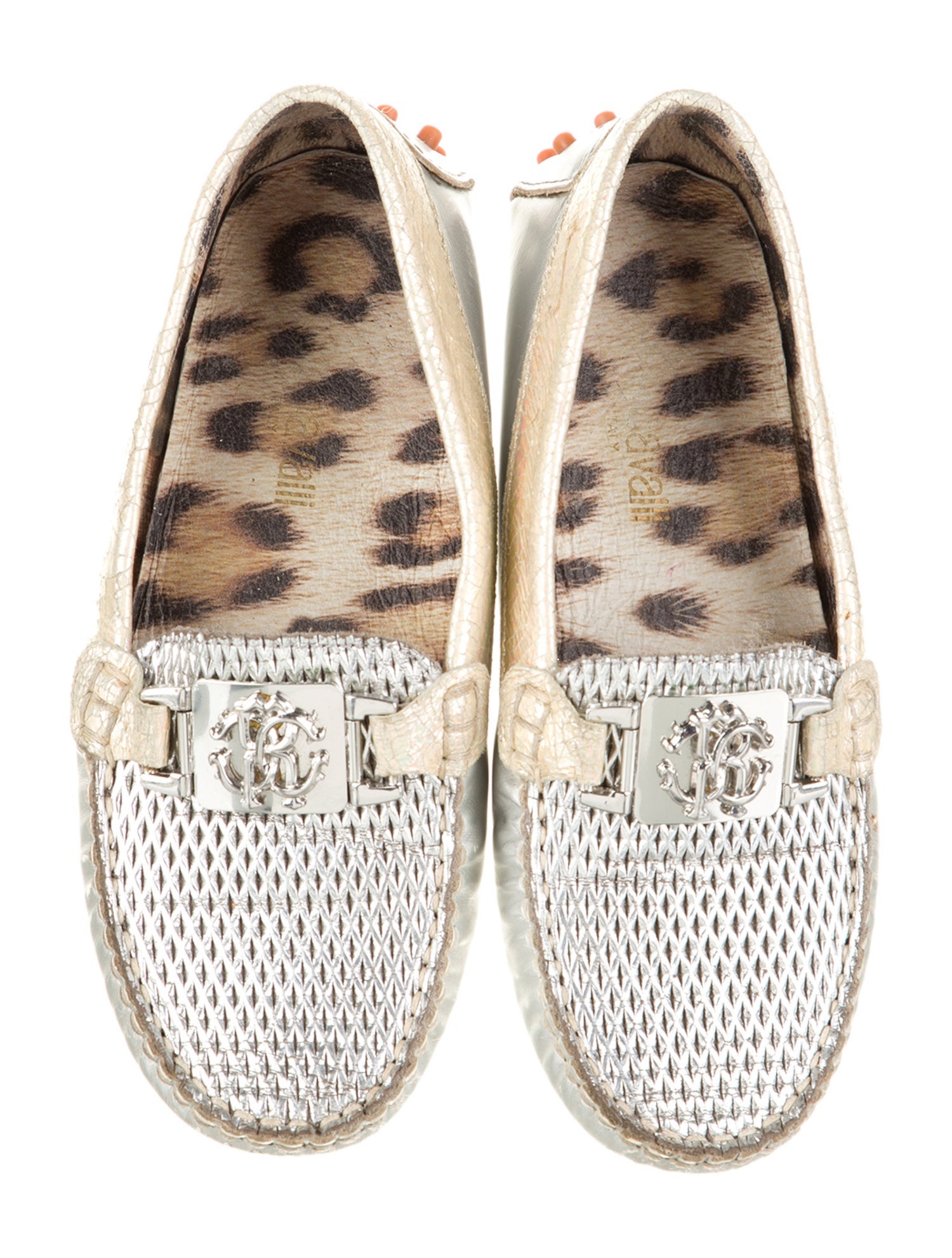 Roberto Cavalli Toddler Girls' Metallic Leather Loafer