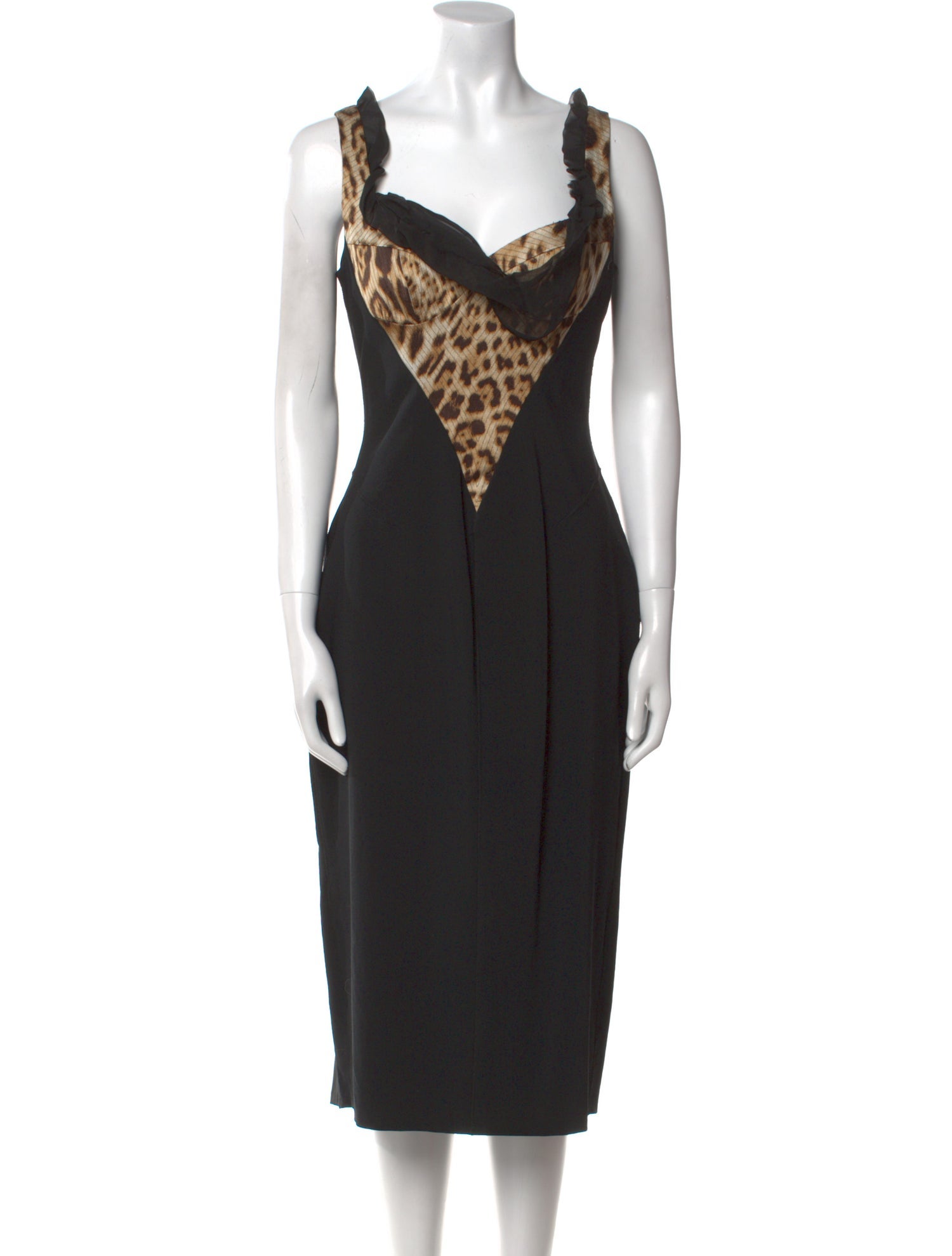 Roberto Cavalli Wool Midi Length Dress