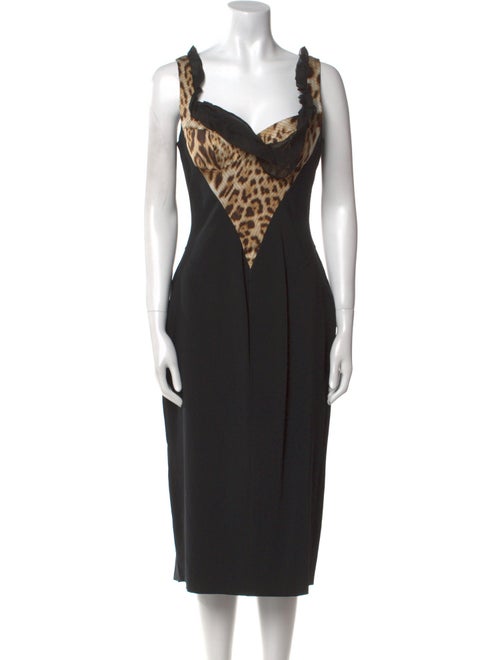 Roberto Cavalli Wool Midi Length Dress