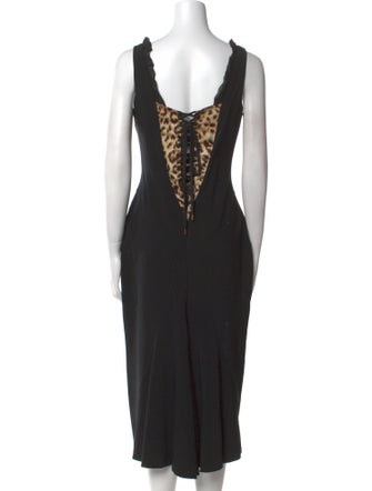 Roberto Cavalli Wool Midi Length Dress