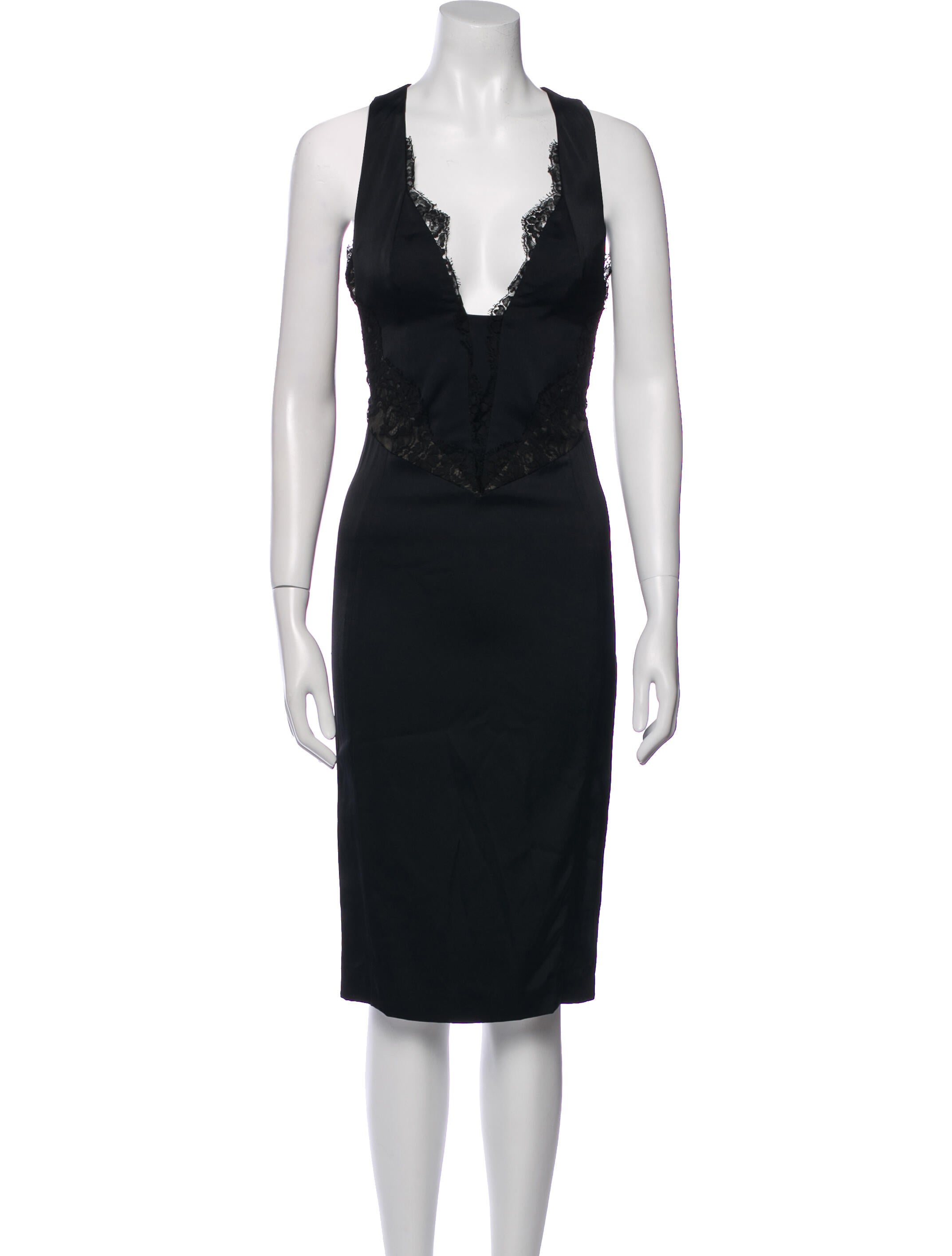 Roberto Cavalli V-Neck Midi Length Dress