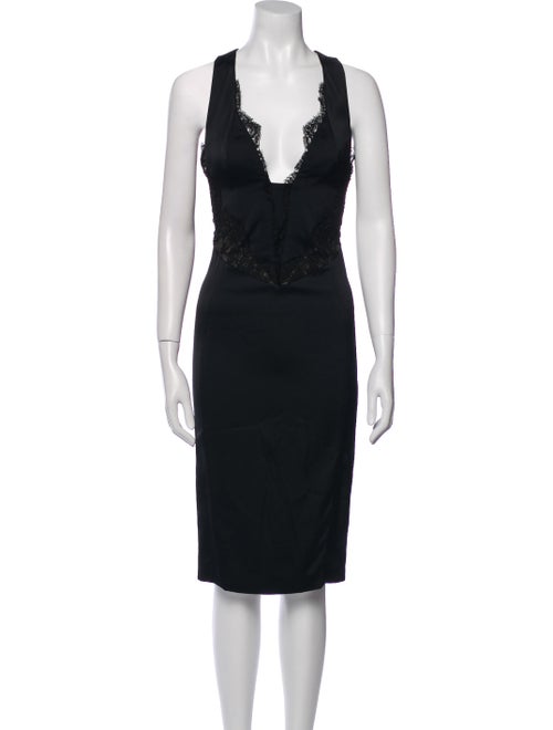 Roberto Cavalli V-Neck Midi Length Dress