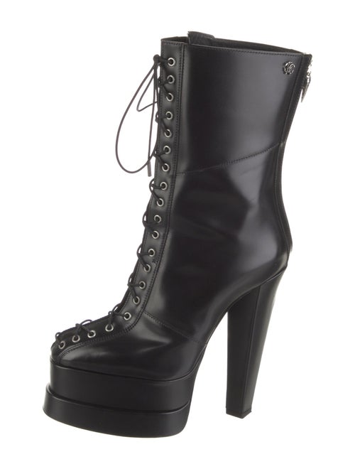 Roberto Cavalli Leather Lace-Up Boots