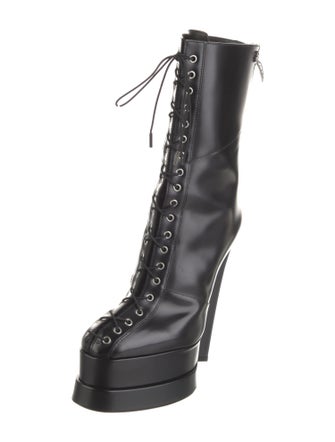 Roberto Cavalli Leather Lace-Up Boots