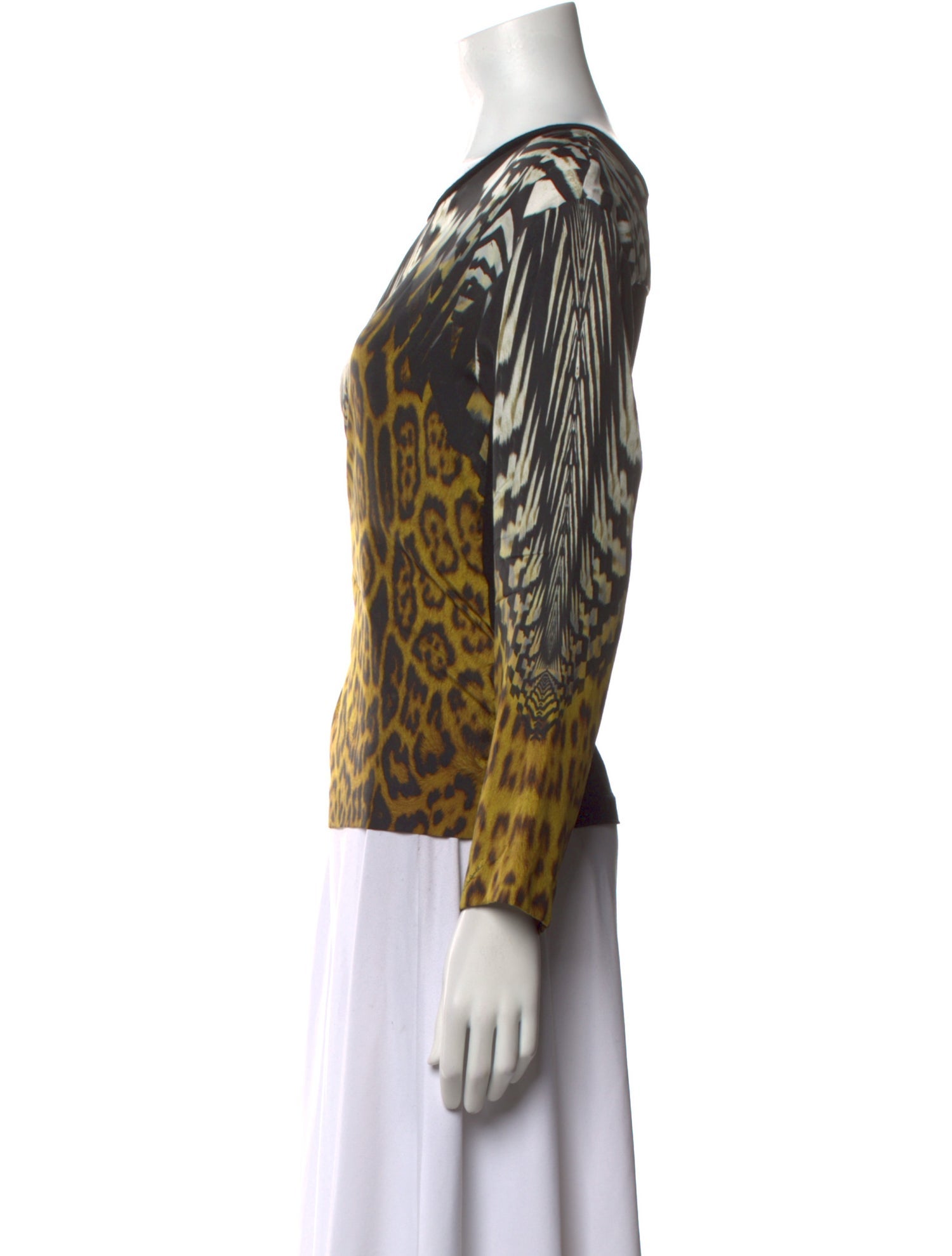 Roberto Cavalli Silk Animal Print Blouse