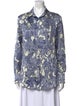 Roberto Cavalli Printed Long Sleeve Button-Up Top