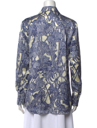 Roberto Cavalli Printed Long Sleeve Button-Up Top