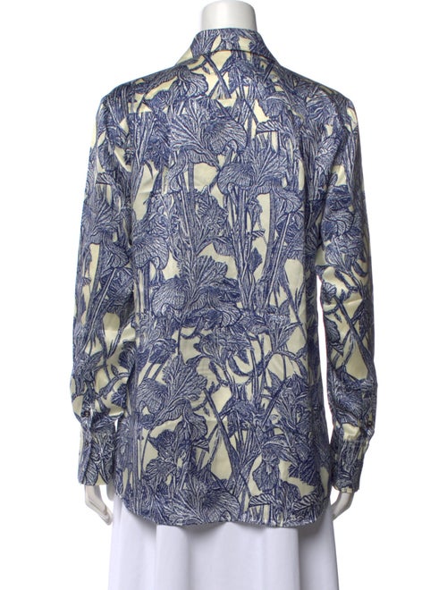 Roberto Cavalli Printed Long Sleeve Button-Up Top