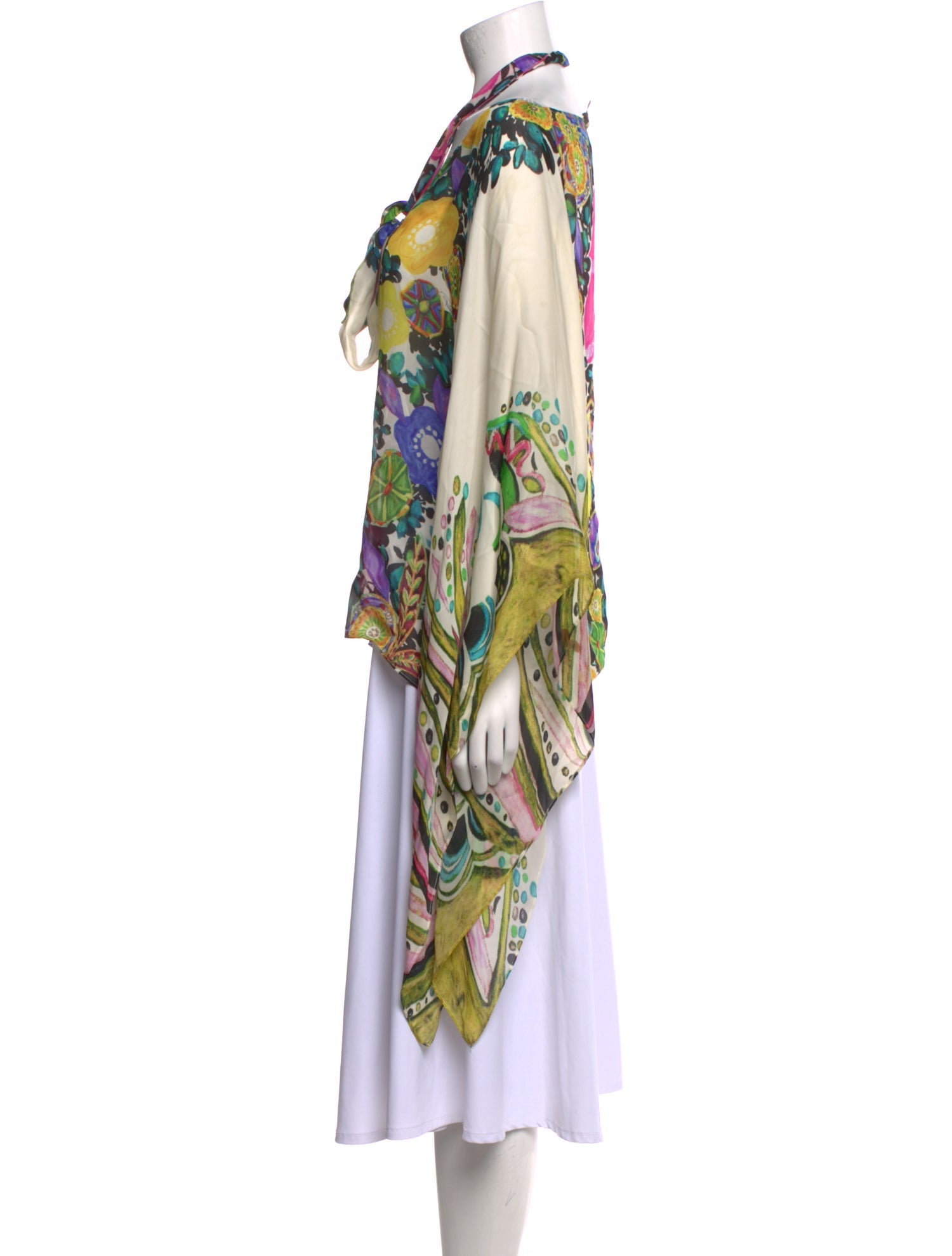 Roberto Cavalli Floral Print V-Neck Blouse