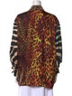Roberto Cavalli Silk Animal Print Button-Up Top