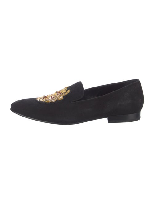 Roberto Cavalli Velvet Embroidered Accent Loafers