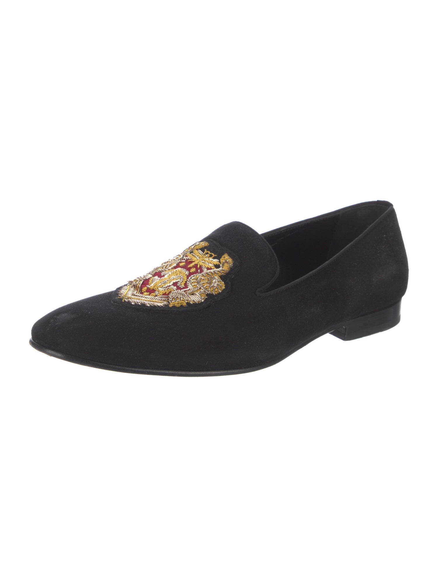 Roberto Cavalli Velvet Embroidered Accent Loafers