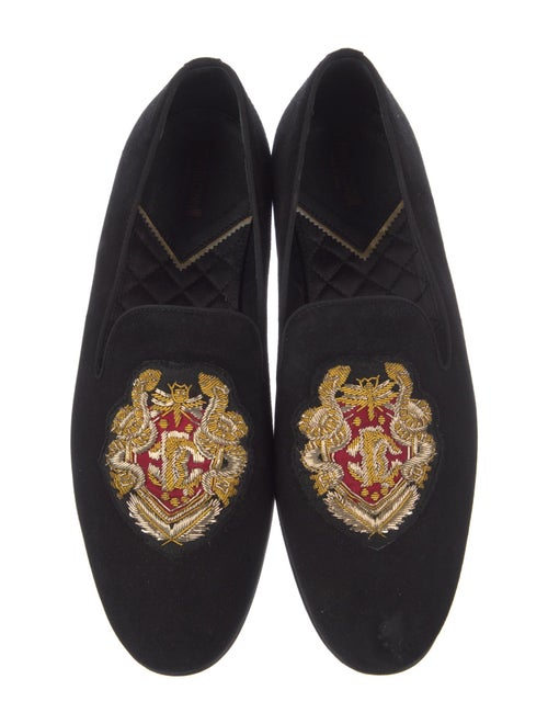 Roberto Cavalli Velvet Embroidered Accent Loafers