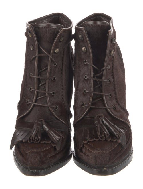 Roberto Cavalli Ponyhair Lace-Up Boots