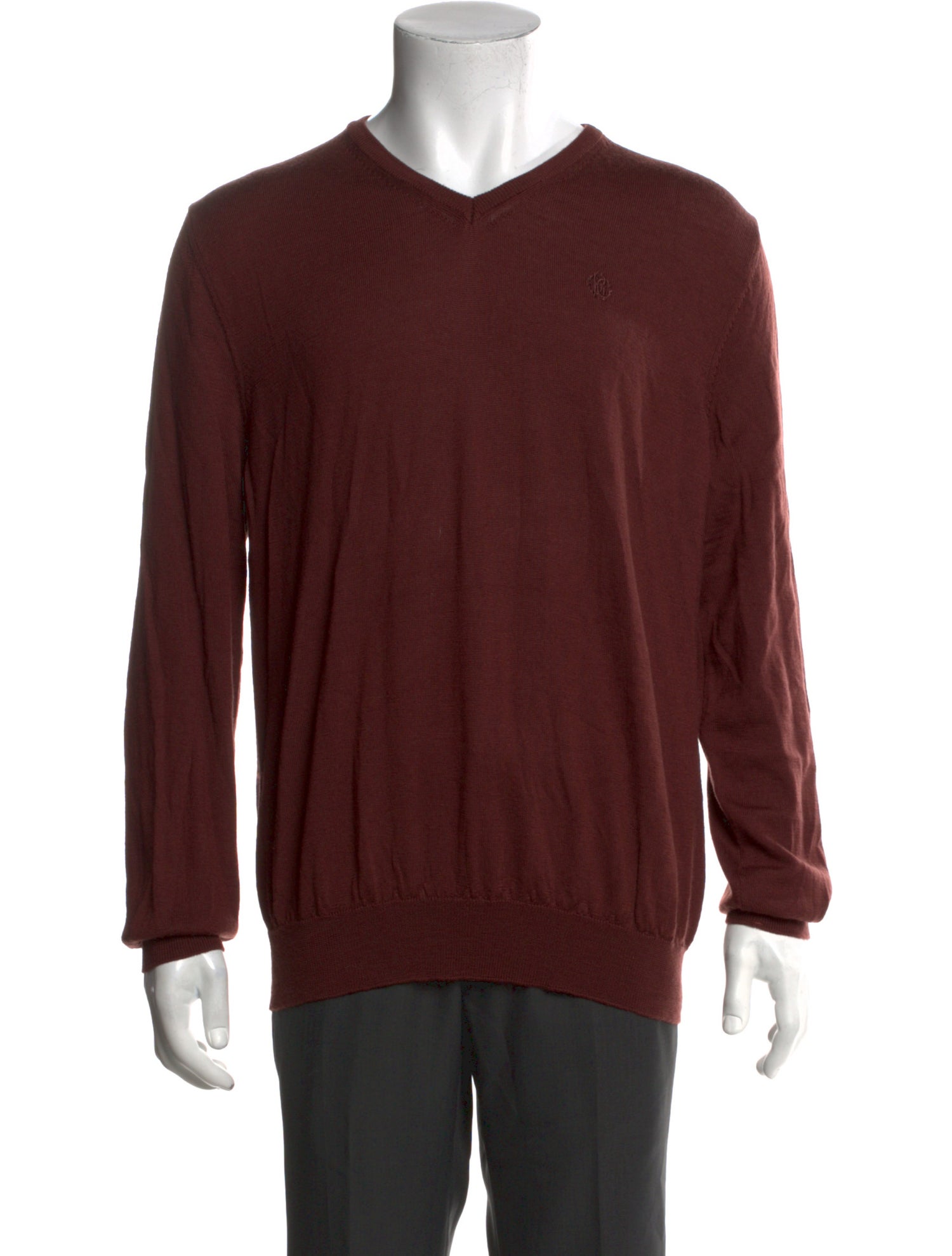 Roberto Cavalli Wool V-Neck Pullover