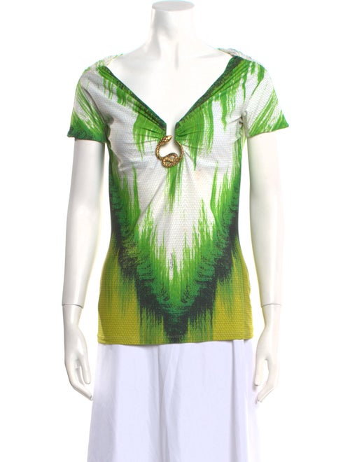 Roberto Cavalli Printed V-Neck Top