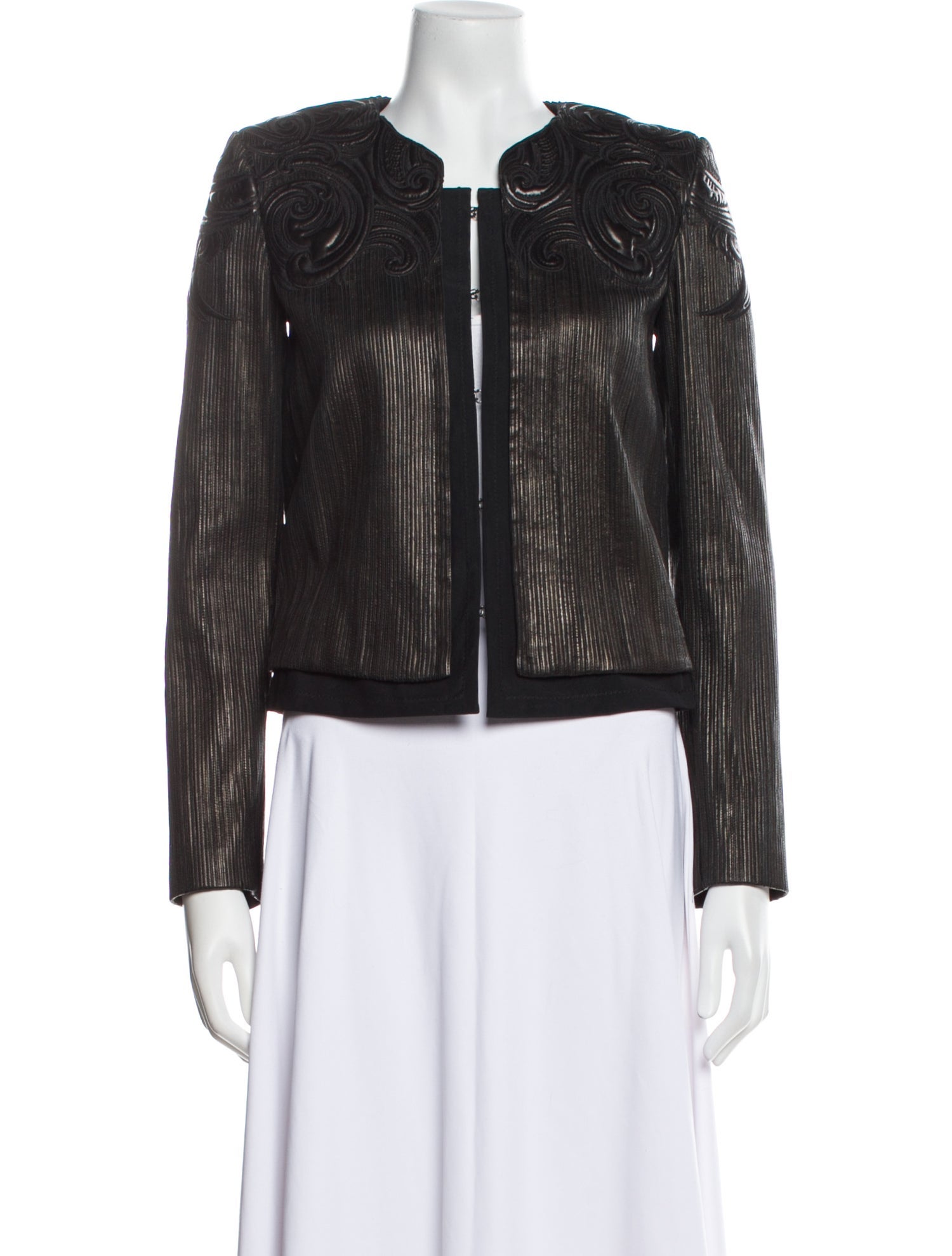 Roberto Cavalli Leather Patterned Biker Jacket