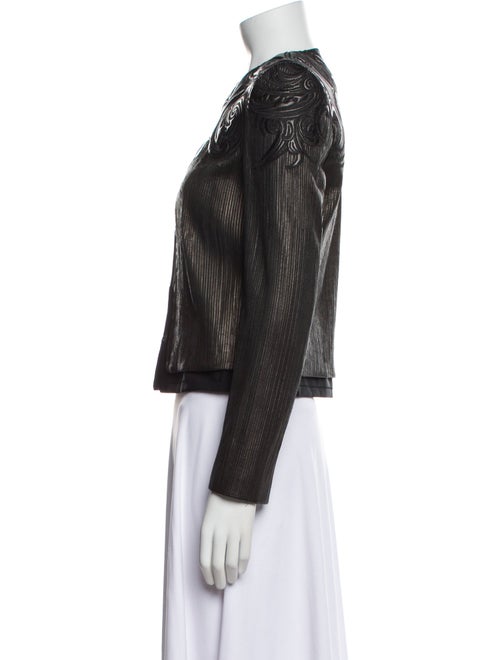 Roberto Cavalli Leather Patterned Biker Jacket