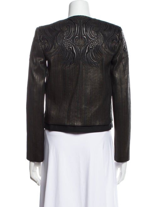 Roberto Cavalli Leather Patterned Biker Jacket