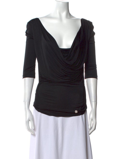 Roberto Cavalli Cowl Neck Three-Quarter Sleeve Top