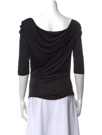 Roberto Cavalli Cowl Neck Three-Quarter Sleeve Top