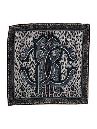 Roberto Cavalli Floral Foulard 80 Silk Scarf